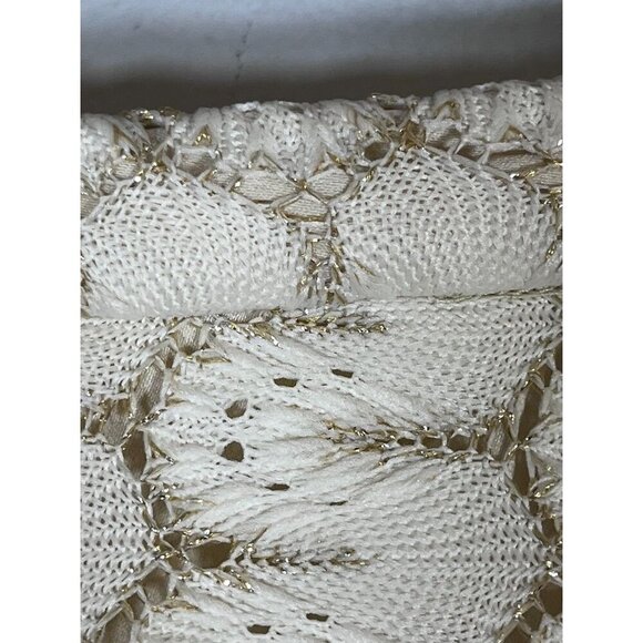 Handmade Maxi Skirt XS Cream Metallic Boho Western Classic Glam Retro Chic 70s - Picture 5 of 12